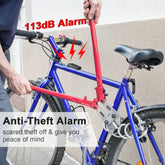 Wireless Bike Alarm with Remote, 113dB, 7-Level Sensitivity